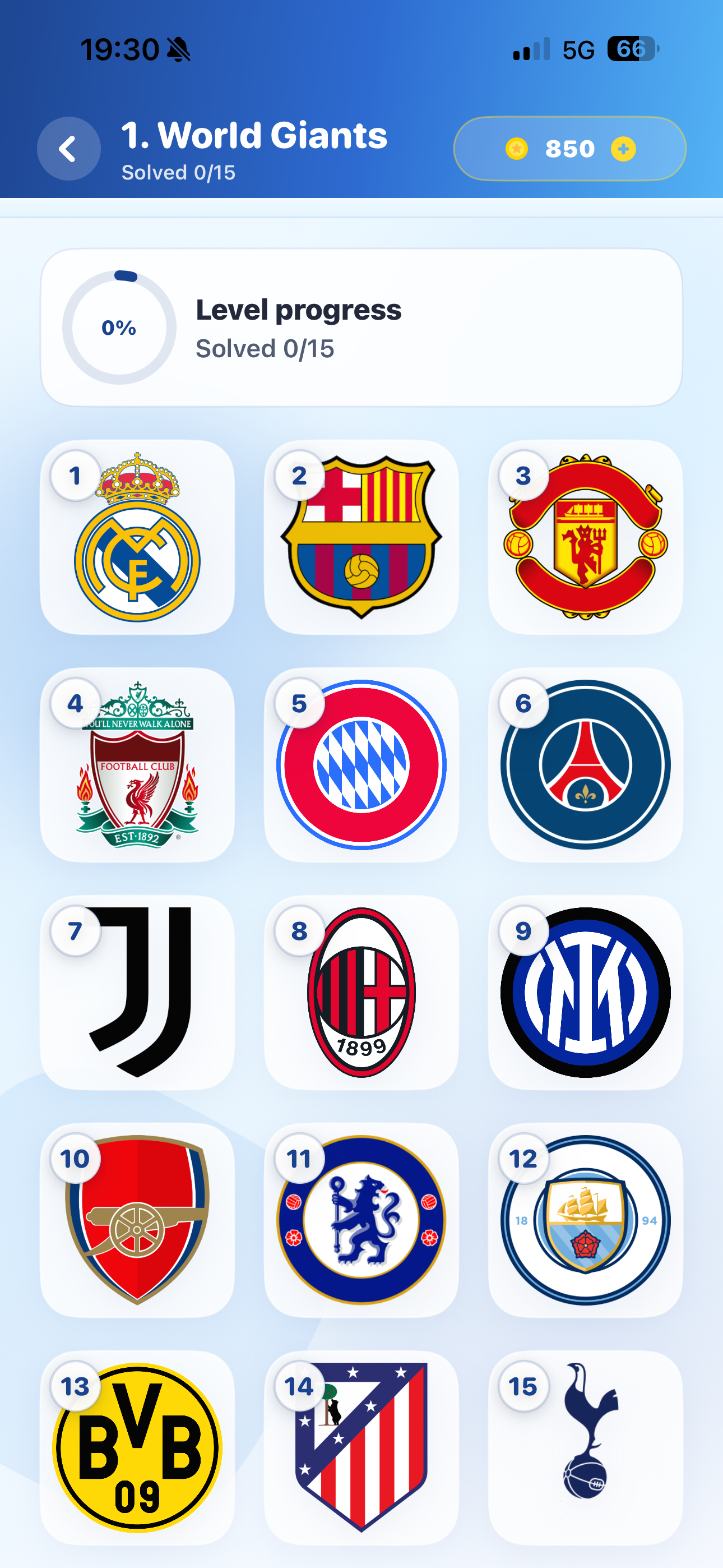 Logo Quiz levels screen